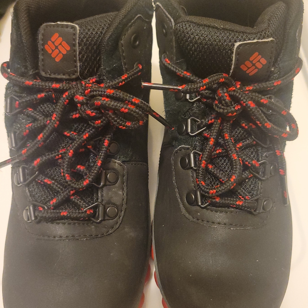 Columbia Kids' Black and Red Hiking Boots